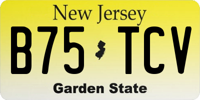 NJ license plate B75TCV