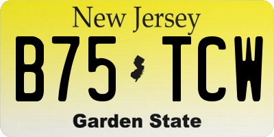 NJ license plate B75TCW