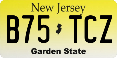 NJ license plate B75TCZ