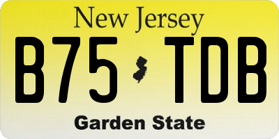 NJ license plate B75TDB