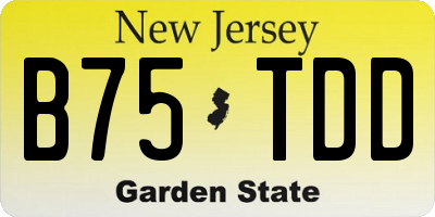 NJ license plate B75TDD