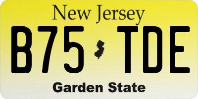 NJ license plate B75TDE