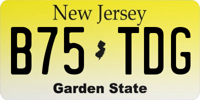 NJ license plate B75TDG