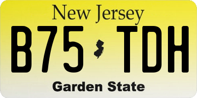 NJ license plate B75TDH