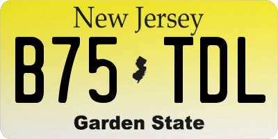 NJ license plate B75TDL