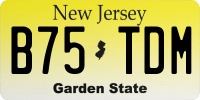 NJ license plate B75TDM