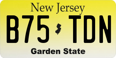 NJ license plate B75TDN