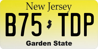 NJ license plate B75TDP