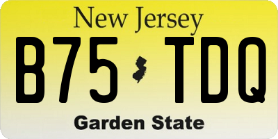 NJ license plate B75TDQ
