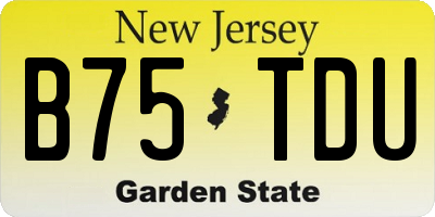 NJ license plate B75TDU