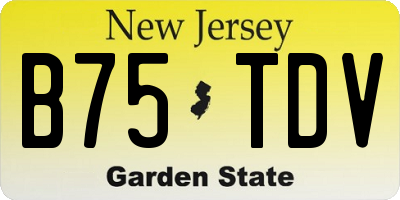 NJ license plate B75TDV