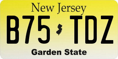 NJ license plate B75TDZ
