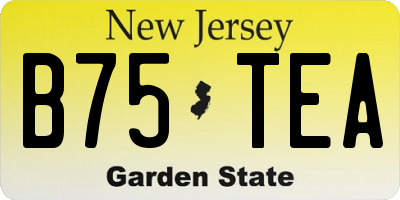 NJ license plate B75TEA