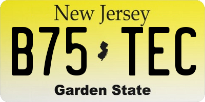NJ license plate B75TEC