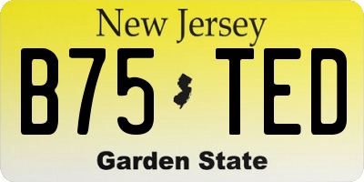 NJ license plate B75TED