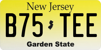 NJ license plate B75TEE