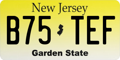 NJ license plate B75TEF