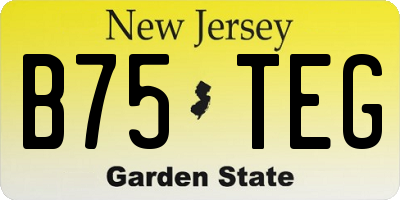 NJ license plate B75TEG