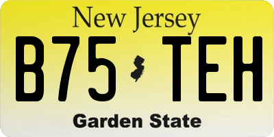 NJ license plate B75TEH