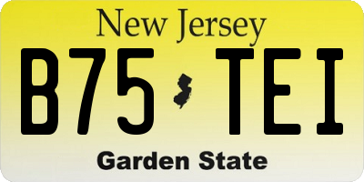 NJ license plate B75TEI