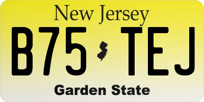 NJ license plate B75TEJ