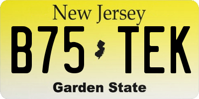 NJ license plate B75TEK