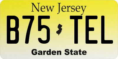 NJ license plate B75TEL