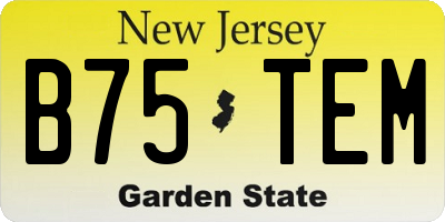 NJ license plate B75TEM