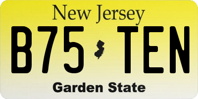 NJ license plate B75TEN