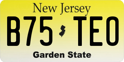 NJ license plate B75TEO
