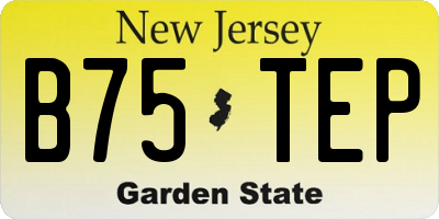 NJ license plate B75TEP