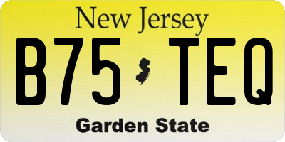 NJ license plate B75TEQ