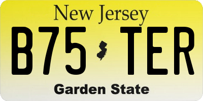 NJ license plate B75TER