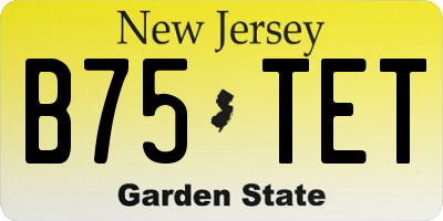 NJ license plate B75TET
