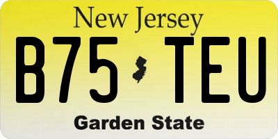 NJ license plate B75TEU