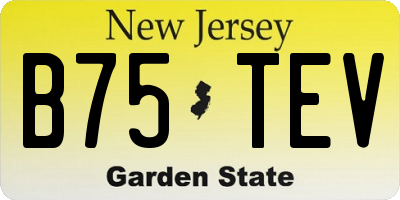 NJ license plate B75TEV