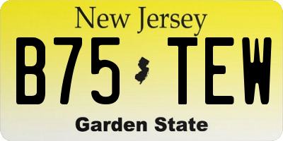 NJ license plate B75TEW