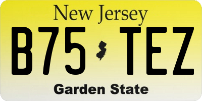 NJ license plate B75TEZ