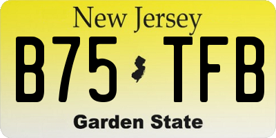 NJ license plate B75TFB