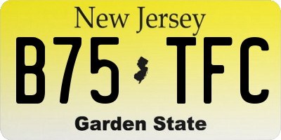 NJ license plate B75TFC