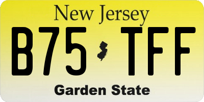 NJ license plate B75TFF