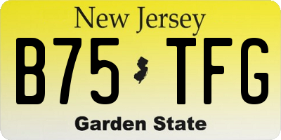 NJ license plate B75TFG