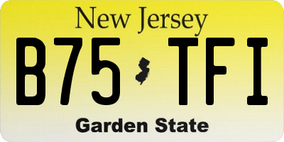 NJ license plate B75TFI