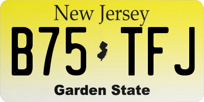 NJ license plate B75TFJ