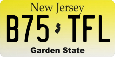NJ license plate B75TFL