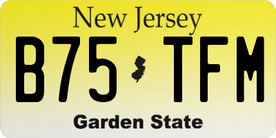 NJ license plate B75TFM
