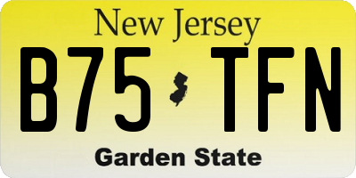 NJ license plate B75TFN
