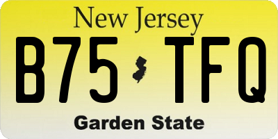 NJ license plate B75TFQ