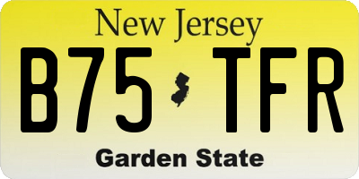 NJ license plate B75TFR