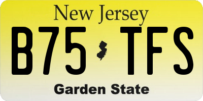 NJ license plate B75TFS